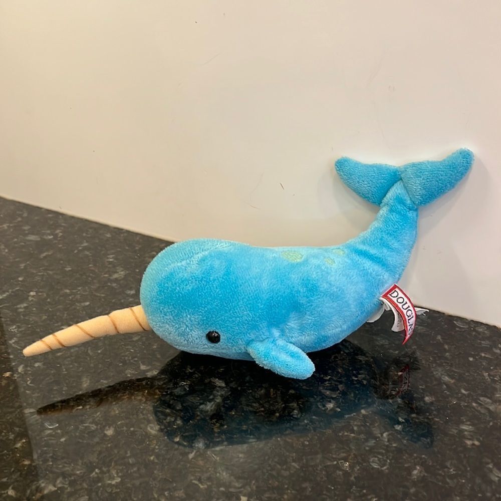 Spike Blue Narwhal Plush Stuffed Animal 12”Douglas Cuddle Toys